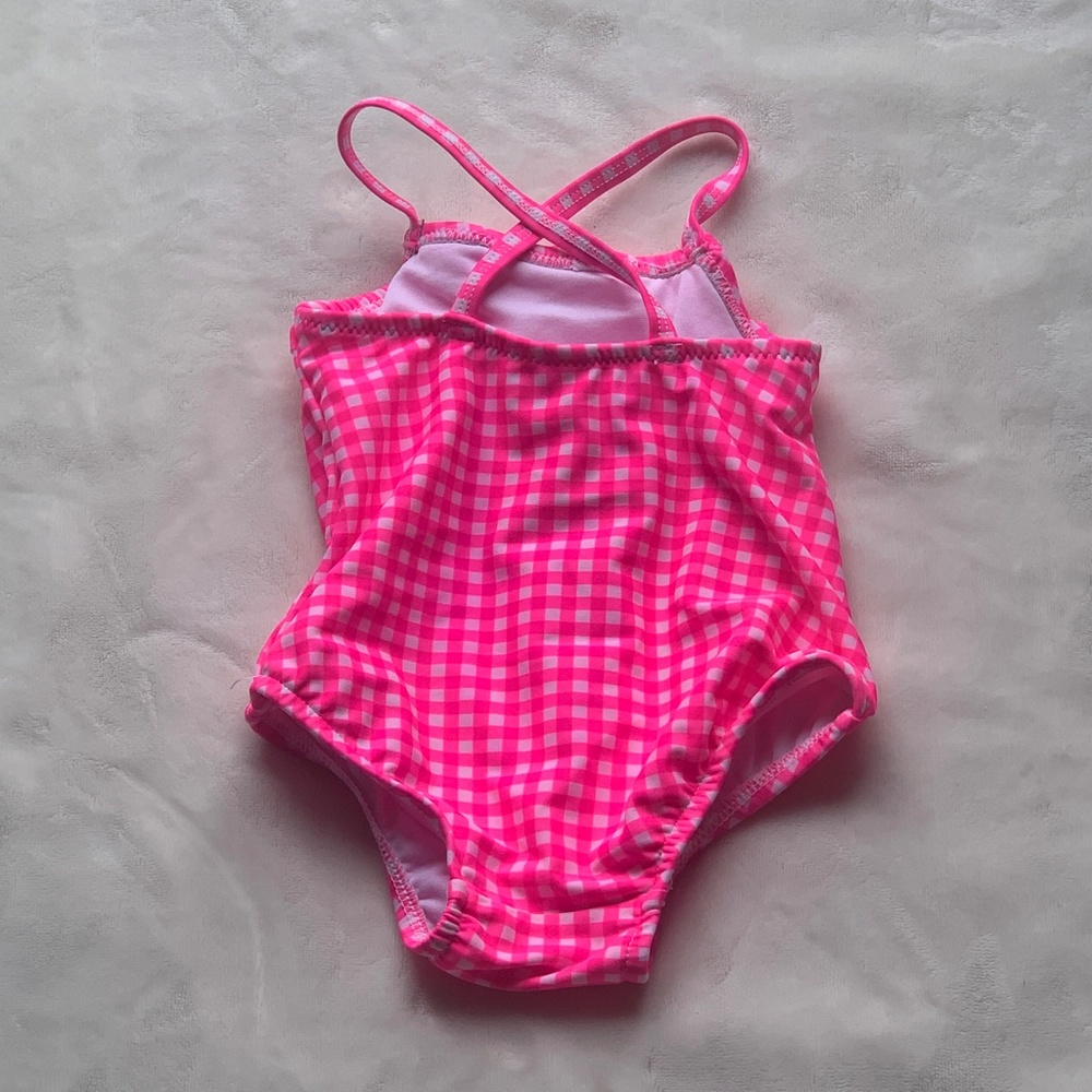 Carter's Pink Gingham Ruffle One-Piece Swimsuit - Picture 2 of 5